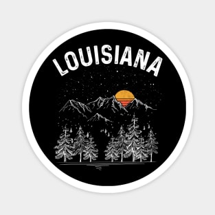 Vintage Retro Louisiana State Magnet